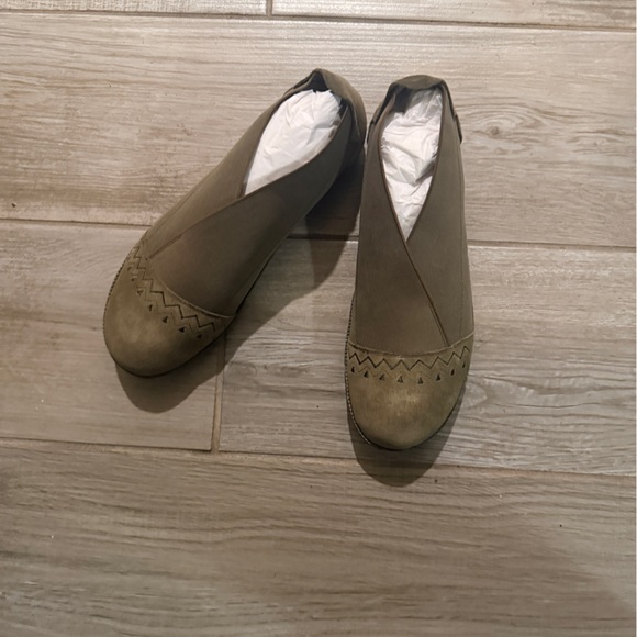 Olive Green Women's Slip-On Shoes - Picture 3 of 5